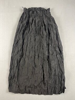 J. Crew Black Crinkled Gathered waist Maxi Skirt 
Size: XS